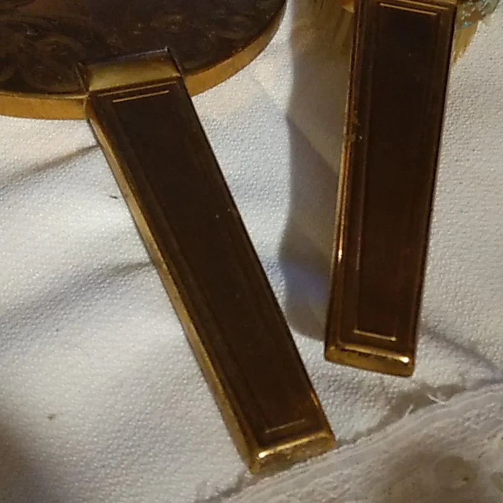 Vintage vanity mirror and hairbrush